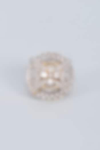Gold Finish Zircon Ring by Fuschia Jewellery at Pernia's Pop Up Shop